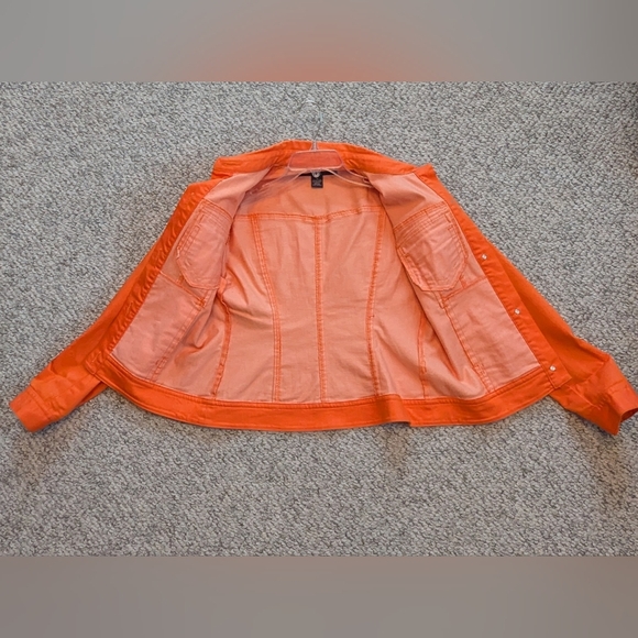Rafaella Women's (Size 12) Orange Denim Jean Jacket - Picture 8 of 13